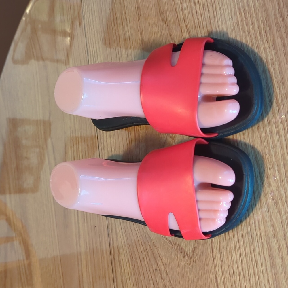 Okabashi Red and Black Slide Sandals